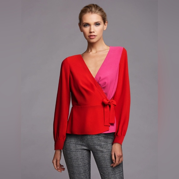 BAILEY 44 NINA COLOR BLOCKED BLOUSE - Picture 1 of 9